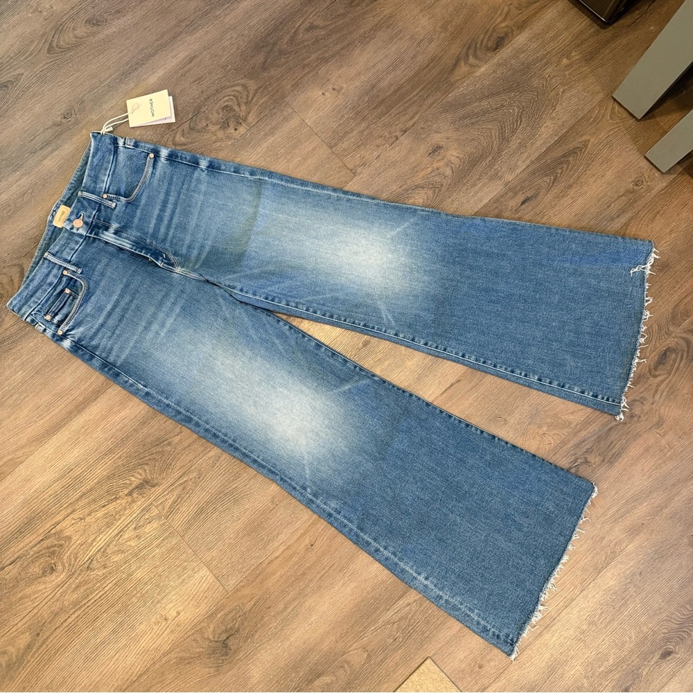 MOTHER “The Roller” Wide Leg Jeans in Riding the Cliffside wash